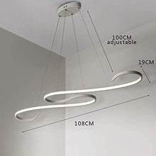 N/Z Home Equipment 46w LED for Kitchen Island Dining Table Bar Living Room Office Study Modern Ring Art White Shade Height Adjustable Dimming with Remote Easy to Tall