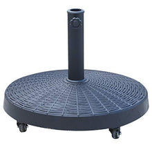Outsunny Base per Ombrellone Diametro 4 Cm 4 Rotelle con Freni Tondo da Giardino Acciaio Resina ∅52 x 41cm Nero