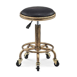 Poltrone Nubao Girevole Bellezza Sgabello con rotelle, Tavolo for massaggi Sgabello con panno di lino grigio Sedile, Altezza regolabile 43-53 cm, peso 160 Kg supportati, Sgabello altezza regolabile co