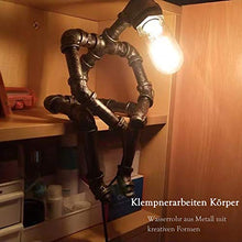 Steampunk - Lampada industriale per vino, dispenser di vino, scaffale per vino e versatore, in ferro industriale, stile retrò, per camera da letto, soggiorno, sala da pranzo, bar