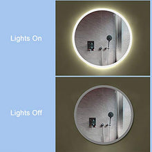 GETZ Specchio da Bagno Illuminato Rotondo, Specchio da Bagno a LED Illuminato con Sensore Touch Control, Specchio da Trucco Intelligente da Parete, Luce Calda/Luce Bianca
