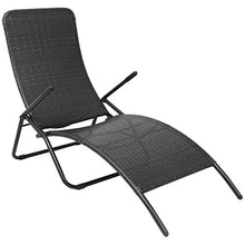 Fesjoy Sdraio da Giardino Lettini da Giardino Sdraio Pieghevole Sedia da Giardino reclinabile Beach Camp Sunlounger Sedie reclinabili All'aperto Poltrona in Rattan Nera