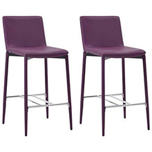 Tidyard Set 3 pz da Bar Desing Alto in Ecopelle Crema/Vino Rosso/Viola,Set Tavolo Rotondo/Quadrato e 2 Sedie da Bar Alti in Ecopelle,Set Tavolo e Sedie da Cucina Design in Ecopelle