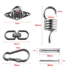 Achort - Kit per amaca da appendere, in acciaio inox 304, resistente, capacità 453,6 kg, con gancio oscillante silenzioso a 360°, con 4 viti di ritardo, yoga, amaca, sedia, sandbag, set di altalena
