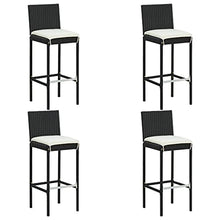 vidaXL Set Bar da Giardino 5 pz con Cuscini Polyrattan Nero