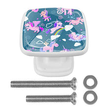 Arcobaleno di unicorno 4 PCS Pomelli per Porta, Pomolo per Mobile, Pomelli per Mobili con Viti, Maniglia per Armadietto, Pomelli per Porta, Pomelli per Cassetti per Porta, Armadio, Cassetto e Credenza