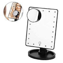 ADSE Specchio per Il Trucco Specchio per Il Trucco a LED con 22 luci a LED 180 °; Strumento cosmetico con ingrandimento 10X di Rotazione 29 Specchio da 17,5 cm