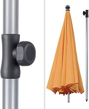 MVPower Ombrellone da Spiaggia, Ø 200 cm Ombrellone Rotondo UV UPF 50+, Ombrellone Inclinabile, Per Il Giardino Esterno Della Spiaggia Balcone, 200 g /m², Arancia