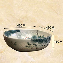 WEHOLY Lavabo in Resina Lavabo Rotondo da Incasso Ovale in Pietra Naturale Lavabo Rotondo retrò Creativo Jingdezhen Ceramica Hotel Lavabo antispruzzo
