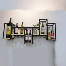 JHGJBJ Cremagliera del Vino cremagliera Bicchiere di Vino di Alta qualità in Ferro battuto in Legno massello a Parete Wine Rack Bicchiere di Vino Creativo a Testa in Giù cremagliera
