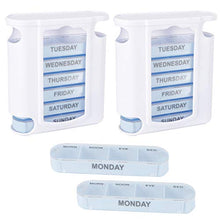 VIFERR Scatola Porta medicinali 2 Set Contenitore settimanale Portatile da 28 Griglie per compresse per Viaggi a casa
