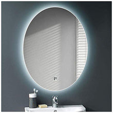 Y&J Specchio da Parete con Luci, Specchio Bagno con Luce LED, Specchio Ovale Senza Cornice, Pulsante a Sfioramento, 50x70cm, 60x80cm, 70x90cm