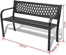 EBTOOLS Panchina da Giardino, Panchina Parco Panca da Picnic per Accomodare 2 Persone per Giardino o Terrazza, 118 x 50 x 75 cm