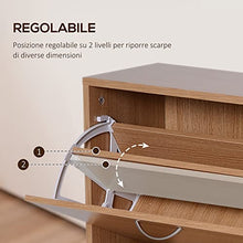 HOMCOM Scarpiera Salvaspazio Capacità 24 Ingresso e Camera da Letto Legno 120x24x81cm