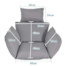 Cuscino sospeso per sedia con amaca a forma di uovo, cuscino per sedia a dondolo da giardino, ideale per interni ed esterni, patio, balcone (sedia a uovo non inclusa) grigio