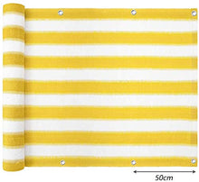 KANULAN Schermo Anti-UV Occhiello Metallico E Corda Esterna Piattaforma Recinzione Copertura Privacy Protection Steccati (Color : Yellow-White, Size : 2x20m)