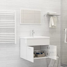 vidaXL Set Mobili da Bagno 2 pz Bianco Lucido in Truciolato