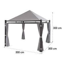 blumfeldt Pantheon Illumina - Gazebo, Pergola, Tubi in Alluminio, Tettuccio: 3x3 m, BrightNightTopLight: Luce LED Colorata, Paletti Angolari 9 x 9 cm, Senza Pareti Laterali, Nero