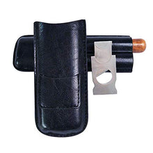 WSJMJ Custodia per Sigari da Viaggio in Pelle Portatile in Legno di Cedro, 2 Tubi con Supporto Taglierina per Sigari in Acciaio Inox, Rivestiti in Legno di Cedro