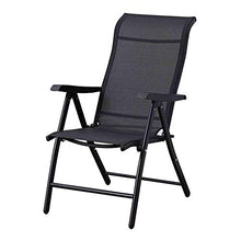 WUTONG Sedie Pieghevoli Nere Mobili da Balcone in Alluminio per Interni Sedia reclinabile da Picnic Leggera con Schienale Alto Regolabile in 5 Posizioni