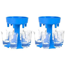 DHHZRKJ 6 Piccoli Dispenser e Supporti in Vetro, distributori di Bevande per Il riempimento di liquidi, distributori di Vino per Cocktail da Bar,2blue