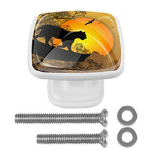 Silhouette leopardo 4 PCS Pomelli per Porta, Pomolo per Mobile, Pomelli per Mobili con Viti, Maniglia per Armadietto, Pomelli per Porta, Pomelli per Cassetti per Porta, Armadio, Cassetto e Credenza