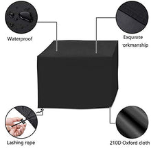 Guanici Copertura per Mobili da Giardino Telo copritavolo da esterno Impermeabile Rettangolare Fodera per mobili con coulisse per mobili da giardino tavoli da giardino set di sedute(123 x 123 x 74 cm)
