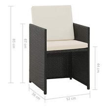 Fesjoy Set da Pranzo in Sintetico per Giardino in Rattan Rota PE Outdoors 1 Tavolo 4 sedie e 8 Cuscini