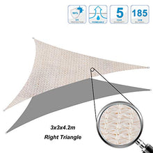Cool Area Tenda a Vela Triangolo Rettangolo 3 x 3 x 4.2 Metri Protezione Raggi UV, Vela Ombraggiante Resistente e Traspirante per Giardino Balcone Terrazza, Crema