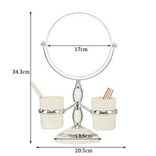 ADSE Specchio per Il Trucco Specchio per Il Trucco da Tavolo Double Face EuropeanStyle Desktop con Specchio di archiviazione Specchio per Specchio Portatile Princess Beauty (Rotondo)