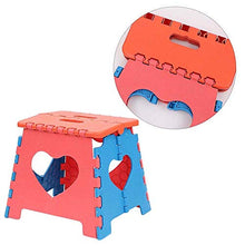 Tastak Sgabello Bambini Portatili, Adulto Pieghevole in plastica Piccolo Sgabello di Pesca Esterna Sgabello Panca Piazza Cute Cartoon, Red Blue Garden Bagno Prato Antiscivolo Sgabello
