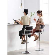 TopJiä Seggiola da Bar con Schienale con Poggiapiedi,Moderni Sgabelli da Bar Regolabile da Bar 60-80cm,Girevole Sedia Domestico Bar Seggiolone,Cromo Base Portante di Carico 150kg