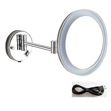 Specchio per Trucco LED Senza Cornice con Specchio Luminoso Specchio Telescopico Pieghevole A Un Lato Specchio Ingranditore da Parete per Bagno