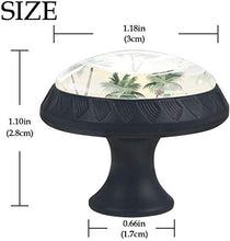 Modello tropicale delle palme retro Pomelli per Porta Set di 4 Pomelli per Mobili Manopole per Cassetti Cucina Armadio Vetro