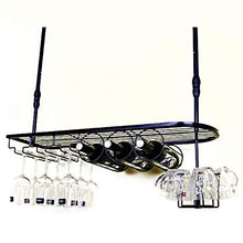 Portabottiglie da Vino Moderno in Metallo portabottiglie portabottiglie da Vino - portabottiglie da Vino sospeso, portabicchieri da Vino, portaoggetti da Cucina bar-60x25cm_Black