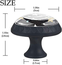 Motivo a stelle giallo bianco blu nero Pomelli per Porta Set di 4 Pomelli per Mobili Manopole per Cassetti Cucina Armadio Vetro