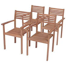 vidaXL Sedie da Giardino 4 pz con Cuscini Rosso Vino Massello di Teak