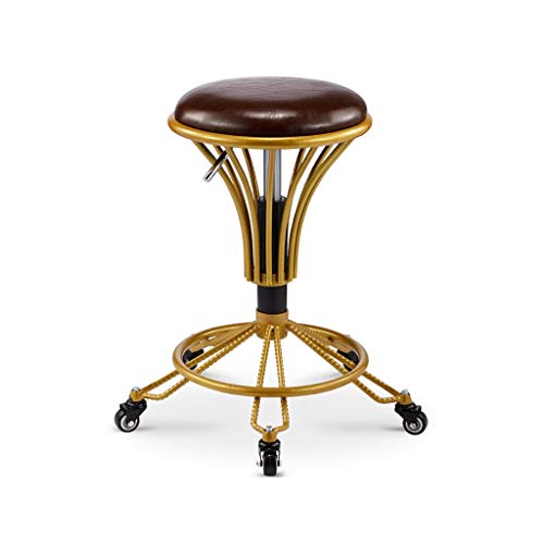 AYQ- Poltrone da barbiere, ruotabile di sollevamento di bellezza le feci del salone di capelli Dedicato a rotelle Sgabello rotondo Studio di massaggio Sgabello Dimensioni: 33 * 50-62CM sedia da recept