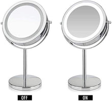 Specchio Specchi di Trucco 17 LED Light Vanity 10x cosmetico da 7 Pollici Regolabile da 7 Pollici a ingrandimento Bagno bifacciale
