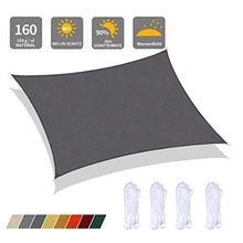 Tenda A Vela Impermeabile ， Tenda A Vela Rettangolare ， Tenda da Sole A Vela con Blocco UV 98% per Giardino Patio Esterno(Size:3X4m,Color:Grigio)