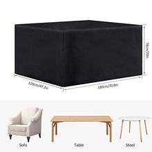Wilxaw Copertura Mobili da Giardino Telo Protettivo, Copertura Tavolo da Giardino Telo Impermeabile Anti-UV, 210D Oxford Copertura Antipolvere per Esterni Patio, 180 * 120 * 74cm (Rettangolo)