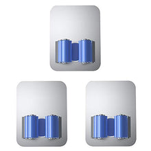 ZXCASDF Gancio Mop Clip Manufatto Acciaio Inossidabile Esente da Chiodo Parete Cremagliera del Panno Scopa Volante-Punzone Forte Bagno WC Fisso Immagazzinaggio A Rulli Antislittamento,Blu