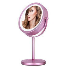 AJH Specchio ingranditore Specchio per Trucco luci, Specchio per Trucco Illuminato ingrandimento 3X, Specchio cosmetico con luci, Doppia Rotazione 360 Lucida finitu