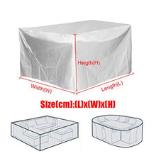 CH-GTJ Copertura Tavolo Esterno Giardino, Tessuto 420D Oxford Telo Copritavolo da Esterno Impermeabile Anti Vento Copertura Mobili da Giardin Copri Tavolo da Esterno,Argento,330x220x90cm