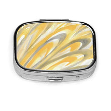 Scatola quadrata per pillole medicinali con petali gialli e grigi alla moda, organizer per pillole da viaggio, per integratori di vitamine