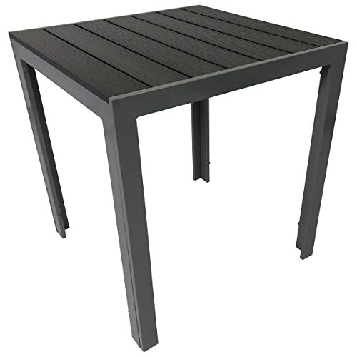 Freital Handels GmbH Tavolo in alluminio e Poly-Wood grigio
