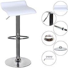 SYLOZ - Set di 1/2 sgabelli girevoli regolabili, in pelle PU, con base cromata e base da bar, sedie da banco da bar, bancone da bar, per sala da pranzo, bancone cucina, colore: nero e bianco