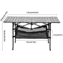 Tavolo pieghevole da campeggio portatile, tavolo da picnic in lega di alluminio solido, Tavolo pieghevole multiuso da pranzo per esterni robusto telaio in ferro 118x55x67cm