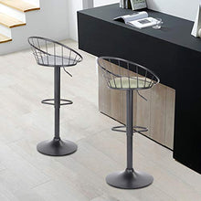 GOLDFAN Set di 2 Sgabelli da Bar Sedia da Cucina Altezza Regolabile Girevole a 360° con Schienale,Verde