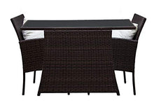 AVANTI TRENDSTORE - Limo - Set di mobili da Giardino/Balcone in Rattan Sintetico di Colore Marrone Scuro con Cuscini Bianchi compresi. Dimensioni Lap 285x82x70 cm